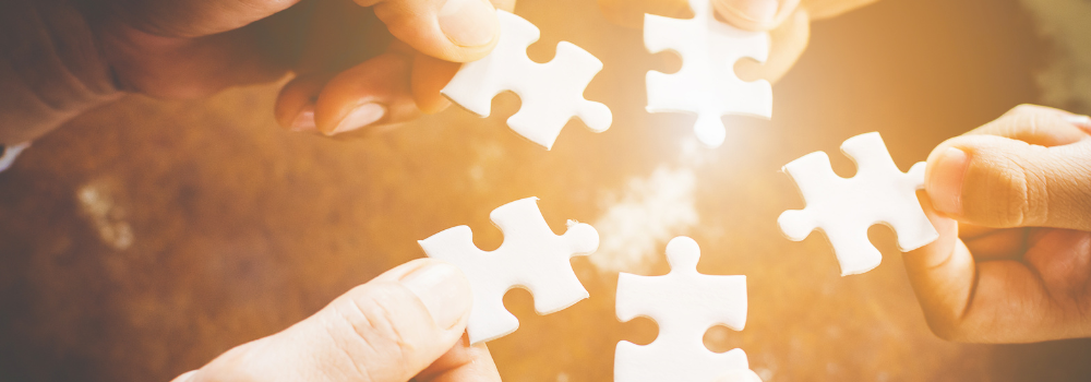 Puzzle pieces in sunlight